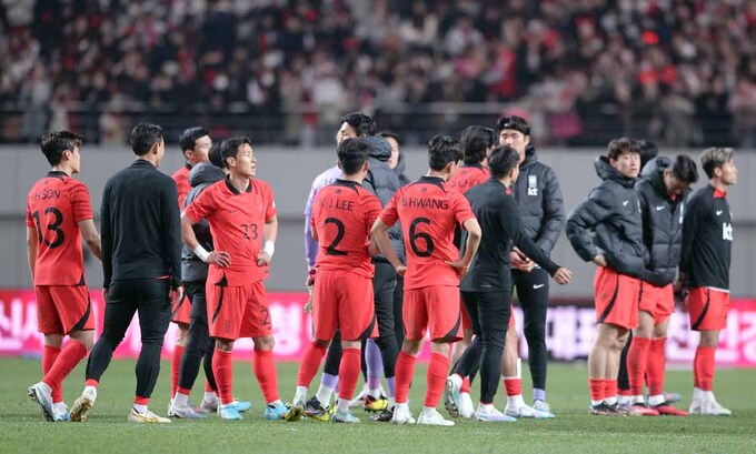 [SW포토]한국축구대표팀,'아쉬운 패'