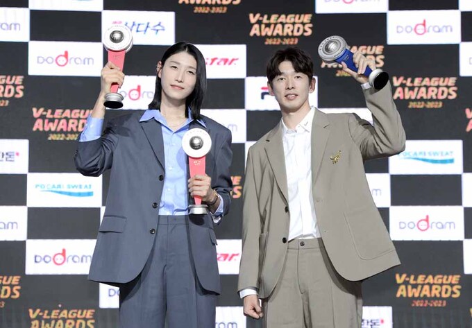 [SW포토]MVP 차지한 김연경과 한선수