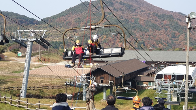 부영그룹, 무주덕유산리조트 ‘리프트 긴급 구조 훈련’ 진행