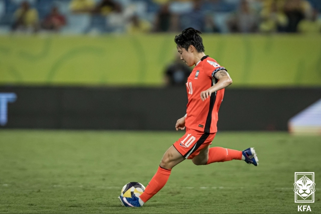 브라질전에 나선 이금민. 사진=대한축구협회 제공