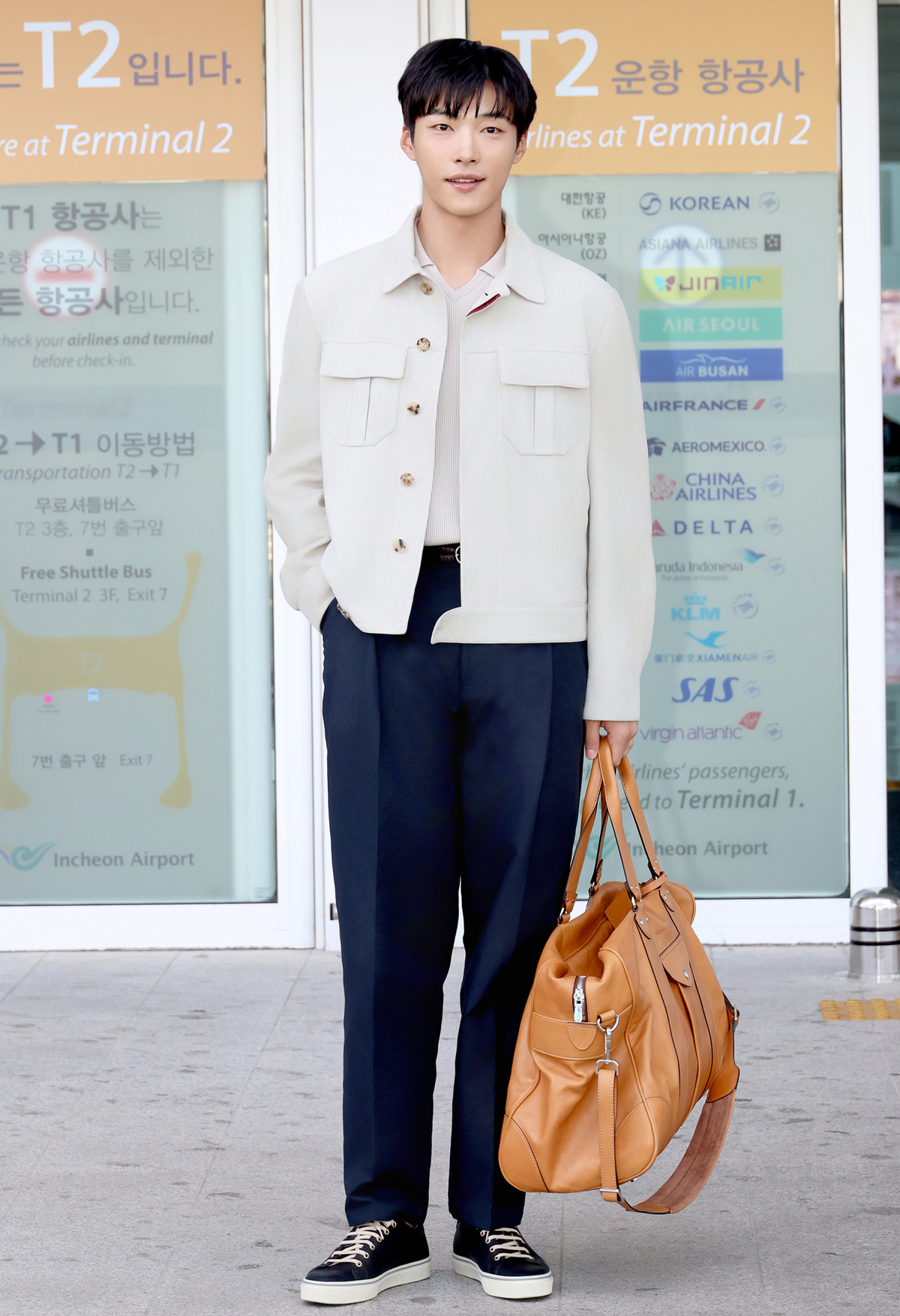 배우 우도환 출국길. 자료=브루넬로 쿠치넬리 제공