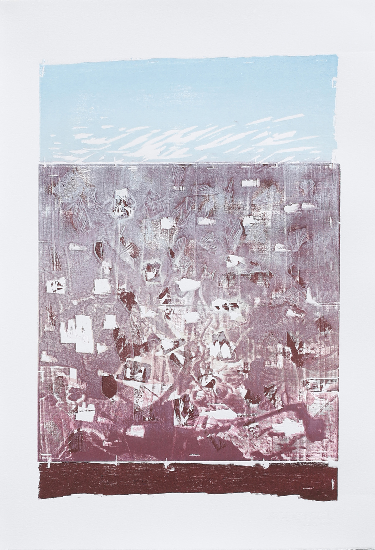 두개의 풍경 56.5x38.5cm Woodcut 2026 (정상곤)