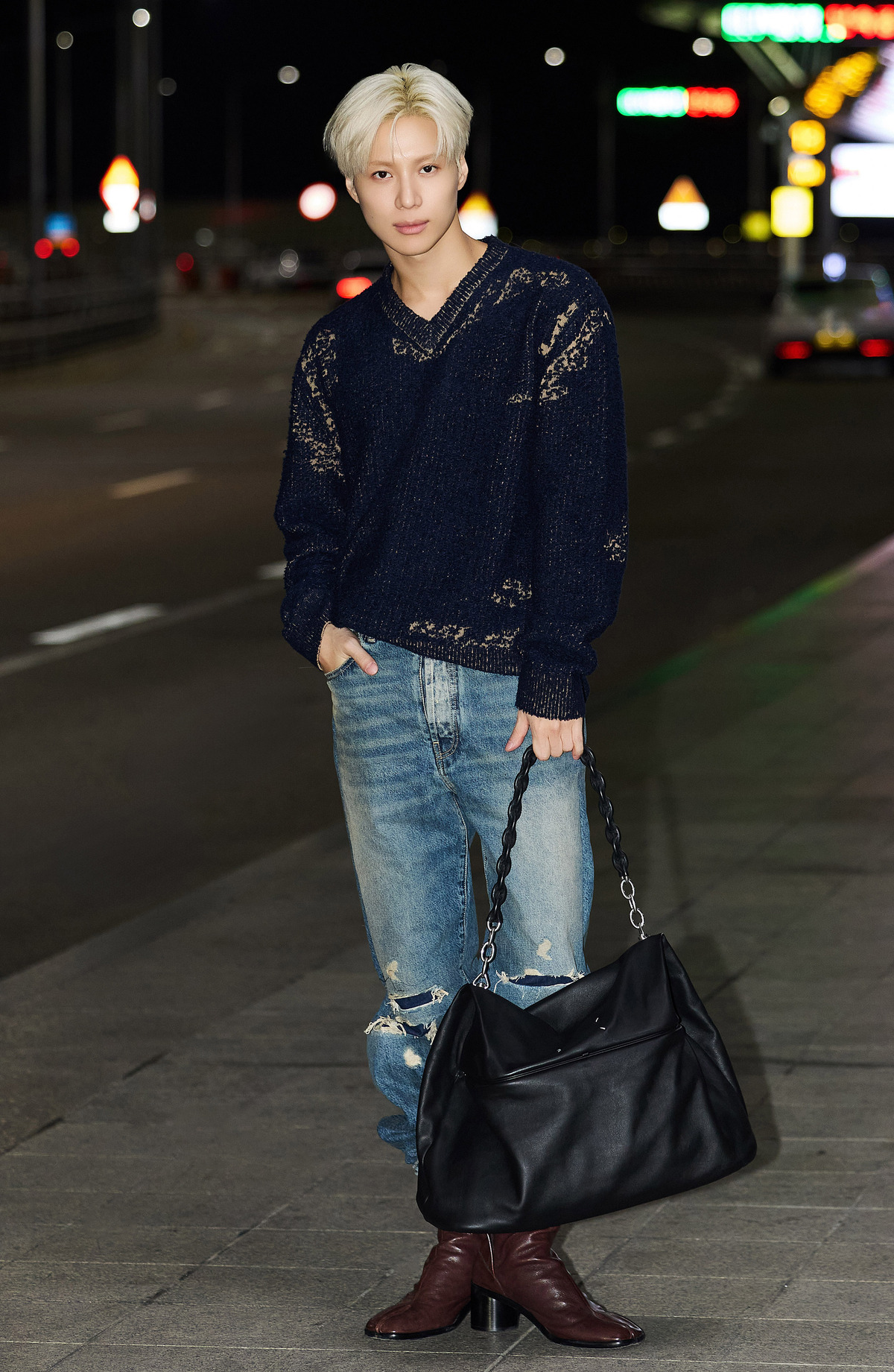 태민, 루즈한 니트에 데님 매치한 공항패션 [SW포토] 